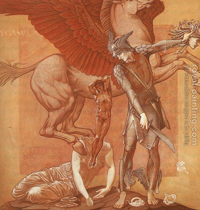 Sir Edward Coley Burne-Jones : The Birth of Pegasus and Chrysaor from the Blood of Medusa